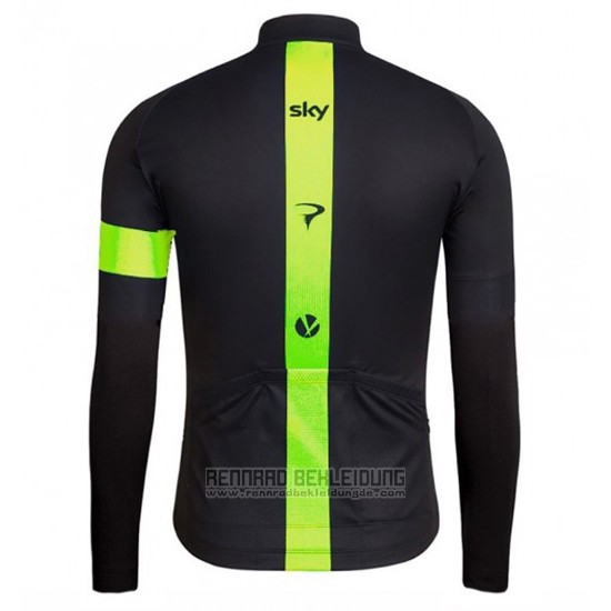 2016 Fahrradbekleidung Sky Grun und Shwarz Trikot Langarm und Tragerhose